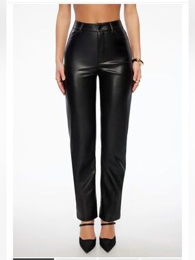 DYNAMITE Gisele Straight Leg Faux Leather Pants Black Women’s Size 12